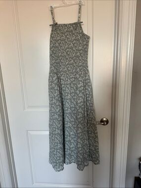 abercrombie kids sage green floral smocked sundress